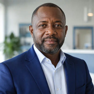 Dr. Daniel Okafor, photographed at their clinic